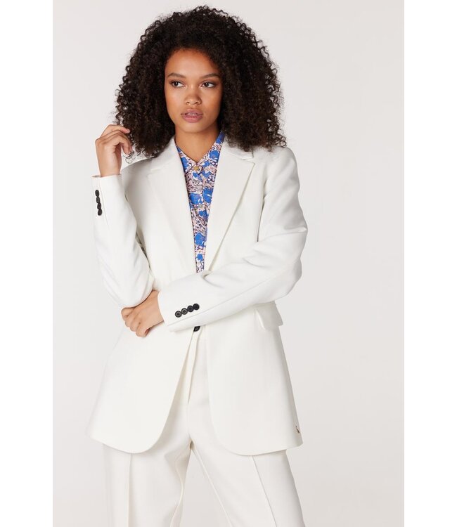 JANSEN AMSTERDAM juffrouw jansen wq238 woven blazer with long sleeve winter white