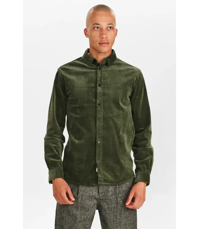 ANERKJENDT Anerkjendt akleif corduroy shirt forest night