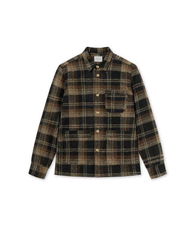 FORET Foret Ivy wool overshirt F855 Brown Check