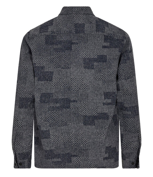 ANERKJENDT Anerkjendt 901250 aklion patchwork overshirt 3059 sky captain
