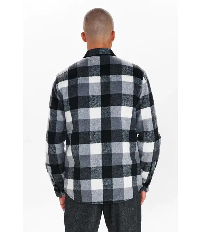 ANERKJENDT ANERKJEND style 900834 aksigurd checked lumber jacket 0526 Dark grey mel