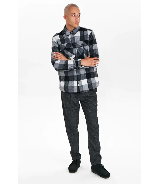 ANERKJENDT ANERKJEND style 900834 aksigurd checked lumber jacket 0526 Dark grey mel