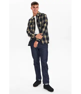 ANERKJENDT Anerkjendt Aklion thick check overshirt 3094 dark navy style 900841 ANERKJENDT Anerkjendt Aklion thick check overshirt 3094 dark navy style 900841