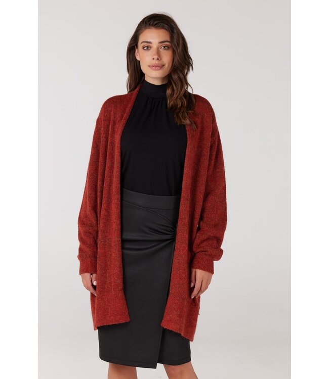 JANSEN AMSTERDAM Juffrouw Jansen Hk248 Knit Long Cardigan Bibi Orange