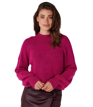 JANSEN AMSTERDAM Juffrouw Jansen K190 Knit Turtle Neck Raglan Long Sleeves Bailey Fuchsia