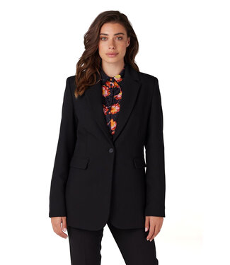 JANSEN AMSTERDAM Juffrouw Jansen WQ238 Woven Blazer Cannes Black