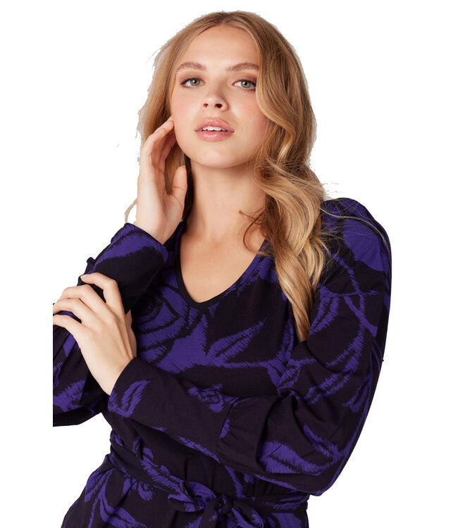 JANSEN AMSTERDAM Jansen Amsterdam vbf501 jersey print dress JET W23 000975 Black/Purple
