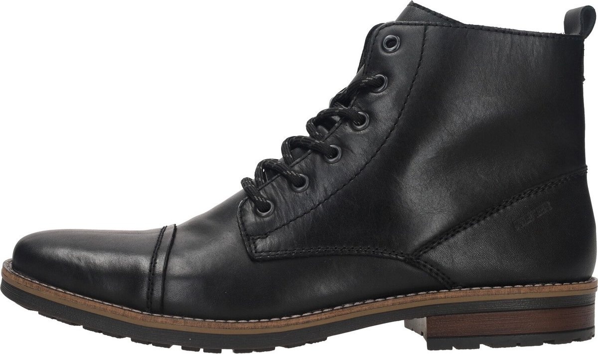 Rieker Herren Schnürstiefel 33205 In Schwarz – Mit Reißverschluss, Weicher Sohle & Komfortweite G