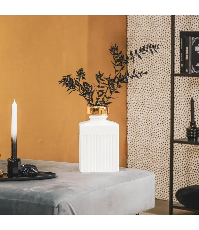 HOUSE VITAMIN HV Home De Cologne Vaas 202975 Goud/Wit