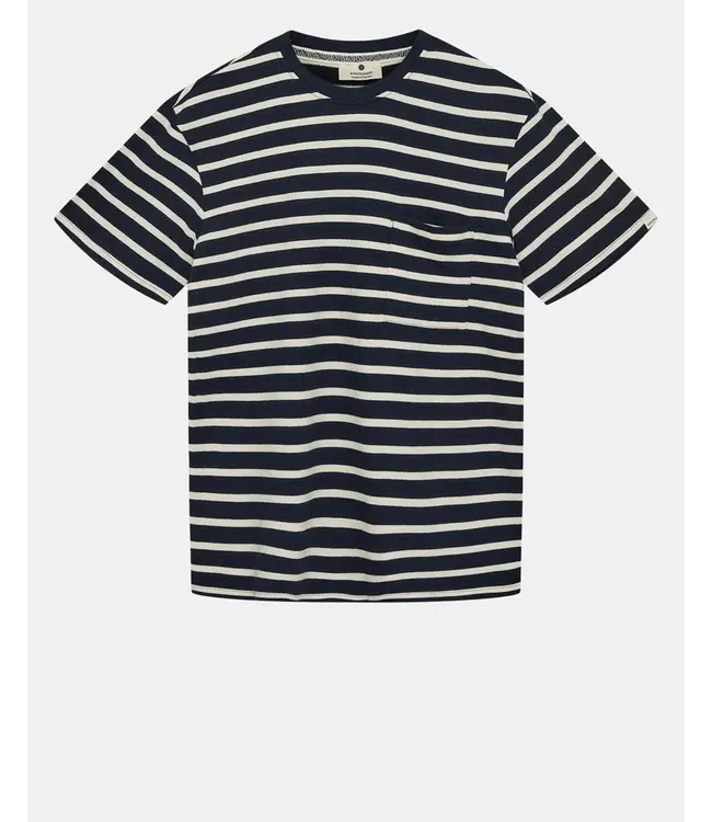 ANERKJENDT Anerkjendt Akkikki S/S Stripe Tee Gots 901540 Dark Navy