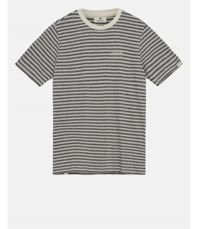 ANERKJENDT Anerkjendt Akrod S/S Cot/Linen Stripe Tee 901538 Sky Captain