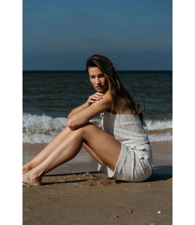 ZIZO Zizo Adore Gilet SU24.ADD.605 Pinstripe Offwh-D8