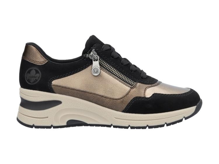 Rieker 59001 veterschoenen voor dames, zwart, 41 EU, zwart, 41 EU