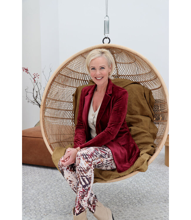 HELENA HART Helena Hart 7425Uni Blazer Velour Midi Uni Wine