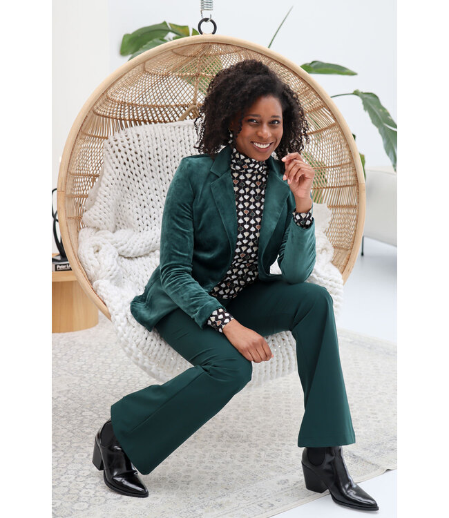 HELENA HART Helena Hart 7425Uni Blazer Velour Midi Uni Green