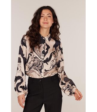 JANSEN AMSTERDAM Jansen Amsterdam Carola W24 Blouse WGP771 000131 Sand/Black