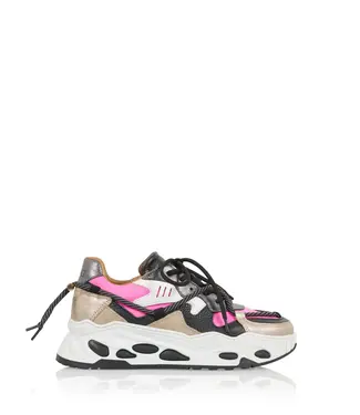 DWARS Dwars Saturnus leer combi J5554C/T-01 Neon Pink/Black