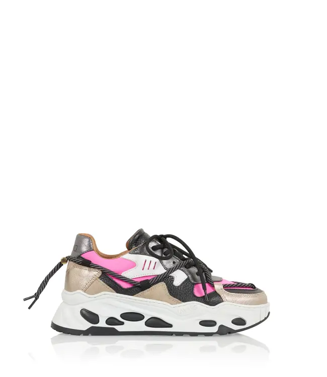 DWARS Dwars Saturnus leer combi J5554C/T-01 Neon Pink/Black