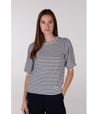 JANSEN AMSTERDAM Jansen Amsterdam Kim Top K 136 Stripe Short Puffed Sleeve Offwhite- Dark Blue