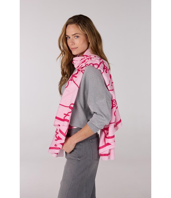 JANSEN AMSTERDAM Jansen Amsterdam Zomer Sjaal VTT 904 Light Pink/ Berry