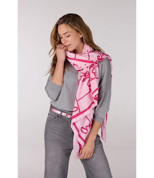 JANSEN AMSTERDAM Jansen Amsterdam Zomer Sjaal VTT 904 Light Pink/ Berry