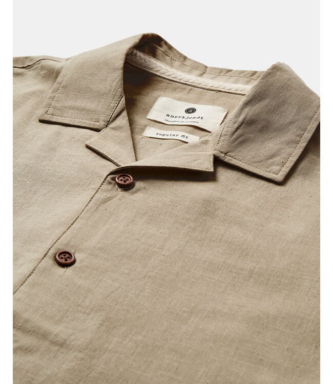 ANERKJENDT Anerkjendt 901934 Akleo S/S Cot.Linen Shirt 0536 Feather grey