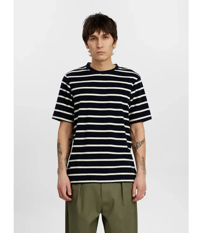 ANERKJENDT Anerkjendt Frotte stripe tee sky captain 3059