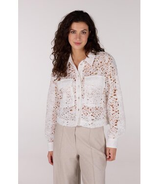 JANSEN AMSTERDAM JANSEN amsterdam FAE CL crochet long sleeve wit JANSEN AMSTERDAM JANSEN amsterdam FAE CL crochet long sleeve wit