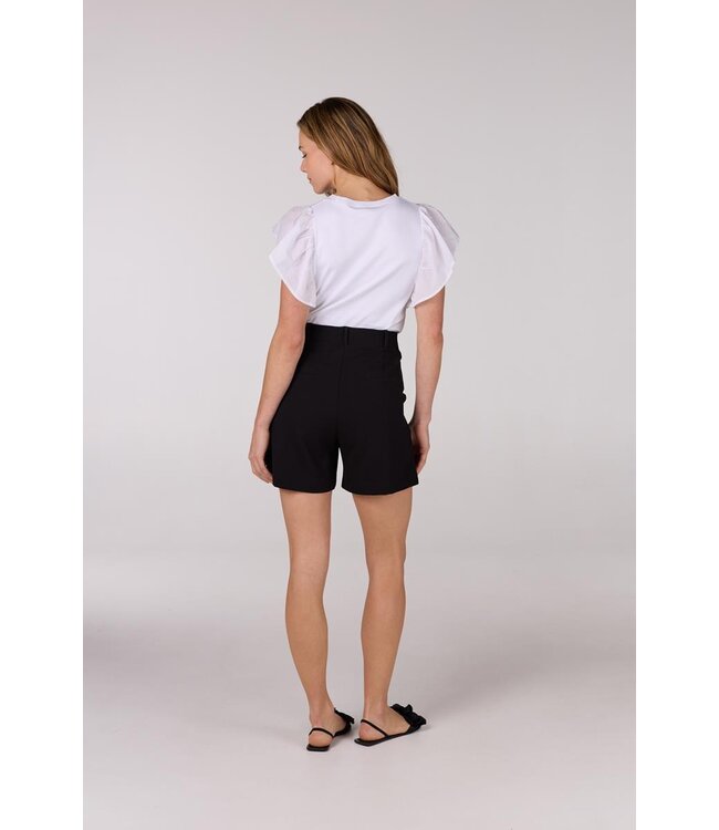 JANSEN AMSTERDAM Jansen Amsterdam Felipa Shirt CO 129 Ruffled Cap Sleeve Wit