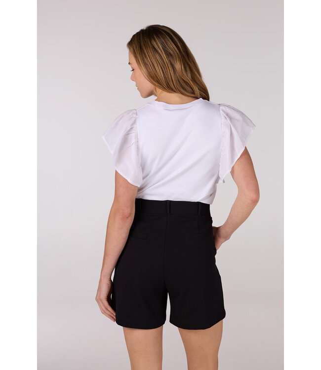 JANSEN AMSTERDAM Jansen Amsterdam Felipa Shirt CO 129 Ruffled Cap Sleeve Wit