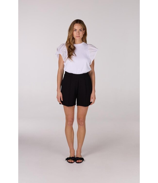 JANSEN AMSTERDAM Jansen Amsterdam Felipa Shirt CO 129 Ruffled Cap Sleeve Wit