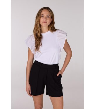 JANSEN AMSTERDAM Jansen Amsterdam Felipa Shirt CO 129 Ruffled Cap Sleeve Wit