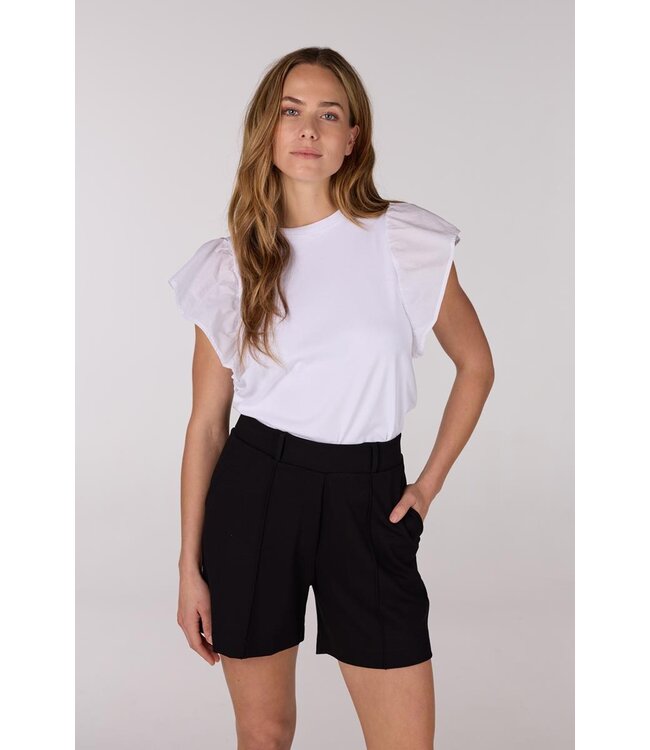 JANSEN AMSTERDAM Jansen Amsterdam Felipa Shirt CO 129 Ruffled Cap Sleeve Wit