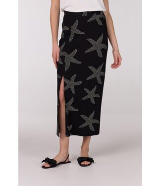 JANSEN AMSTERDAM Jansen Amsterdam Fenja Rok VSF690 Long With Slit Black/ Off White JANSEN AMSTERDAM Jansen Amsterdam Fenja Rok VSF690 Long With Slit Black/ Off White