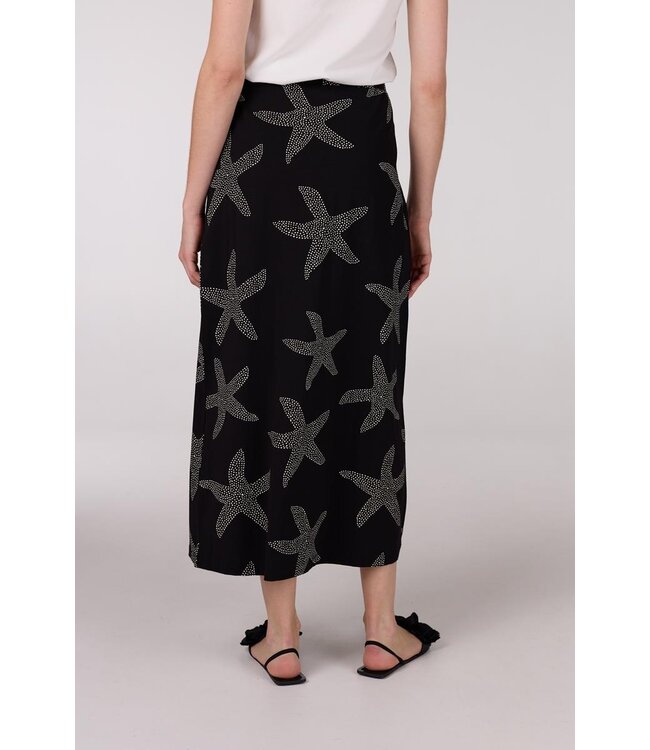 JANSEN AMSTERDAM Jansen Amsterdam Fenja Rok VSF690 Long With Slit Black/ Off White