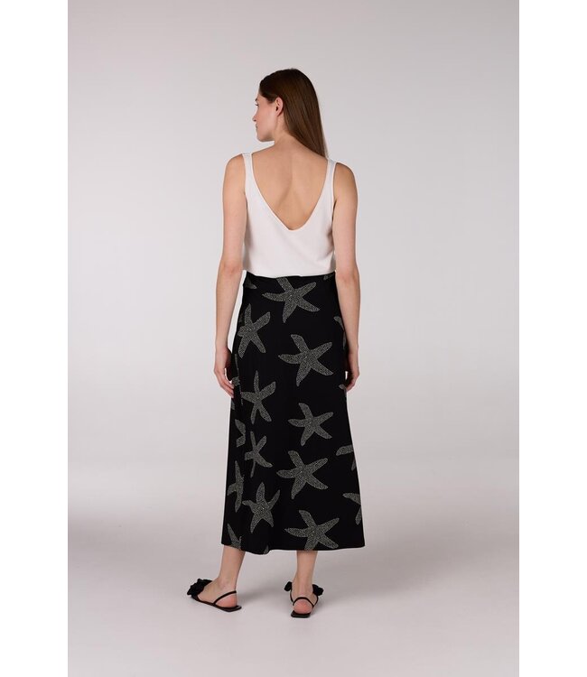 JANSEN AMSTERDAM Jansen Amsterdam Fenja Rok VSF690 Long With Slit Black/ Off White