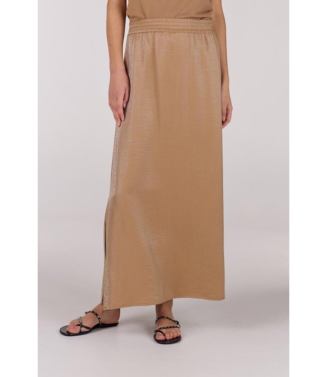 JANSEN AMSTERDAM Jansen Amsterdam Fran Rok WS691 Long Slits Elastic Waistband Tobacco