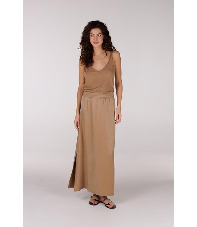 JANSEN AMSTERDAM Jansen Amsterdam Fran Rok WS691 Long Slits Elastic Waistband Tobacco