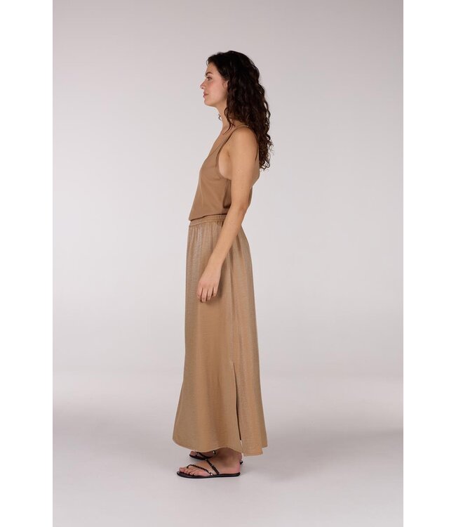 JANSEN AMSTERDAM Jansen Amsterdam Fran Rok WS691 Long Slits Elastic Waistband Tobacco