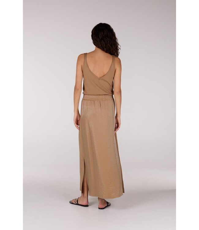 JANSEN AMSTERDAM Jansen Amsterdam Fran Rok WS691 Long Slits Elastic Waistband Tobacco