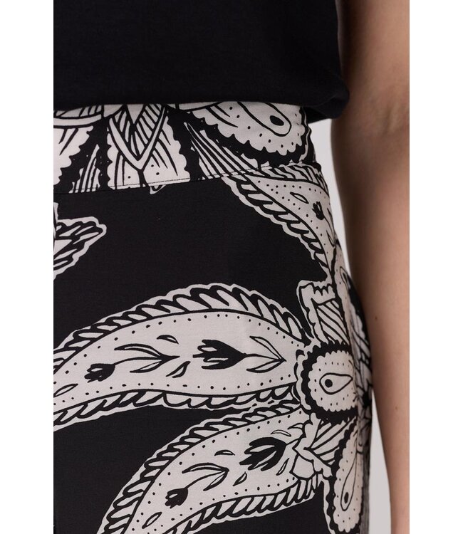 JANSEN AMSTERDAM Jansen Amsterdam Finally Broek WTT1 429 Long Wide Fit Black/ Off White