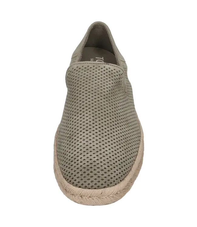 TOMS Toms Santiago Vetiver Grey Diamond Perforated Suede
