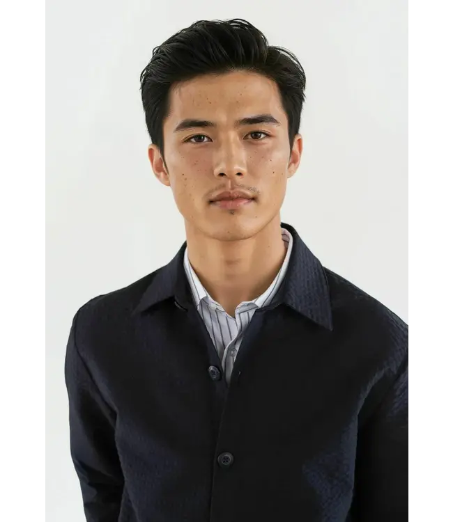 CISZERE Ciszere 30062-009 Dawson Seesucker Overshirt Dark Navy