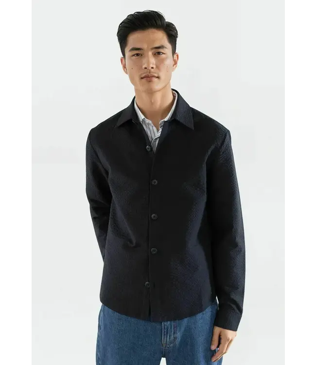 CISZERE Ciszere 30062-009 Dawson Seesucker Overshirt Dark Navy