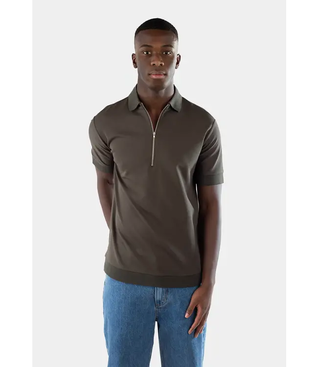 CISZERE Ciszere 20079-027 Clay Jersey Half Zip Forest Green