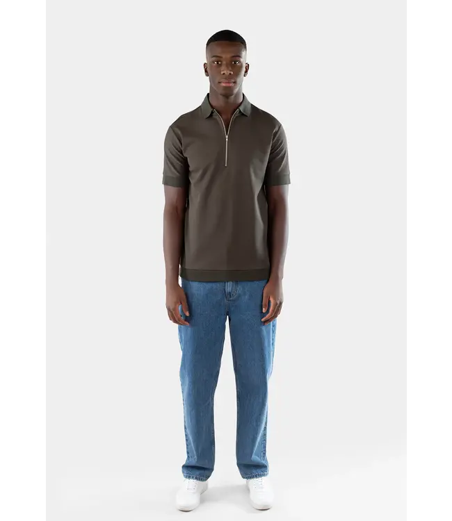 CISZERE Ciszere 20079-027 Clay Jersey Half Zip Forest Green