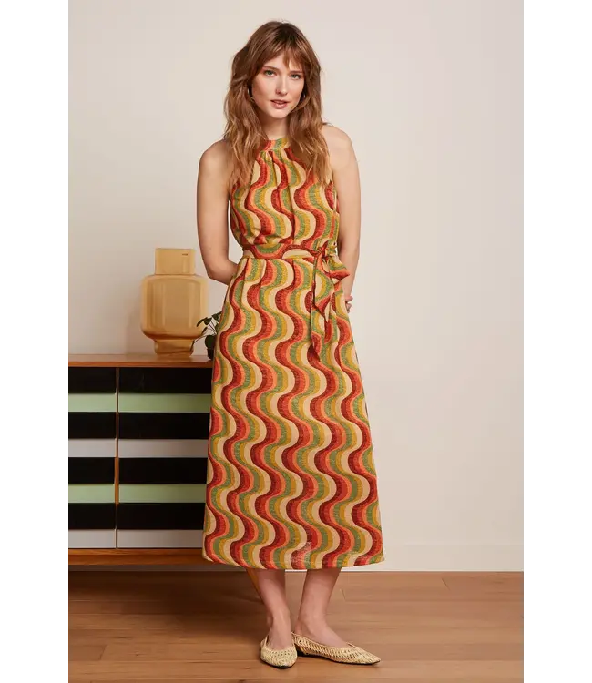 KING LOUIE King Louie Virna Midi Dress Jiggy 09462 Ribbon Red