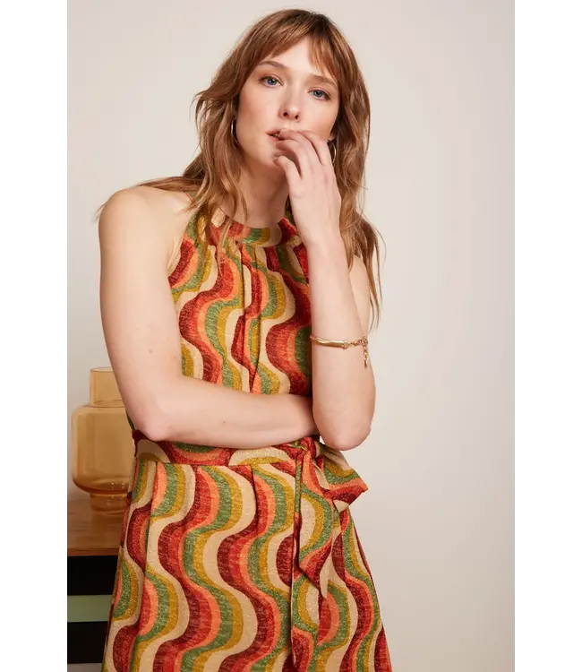 KING LOUIE King Louie Virna Midi Dress Jiggy 09462 Ribbon Red