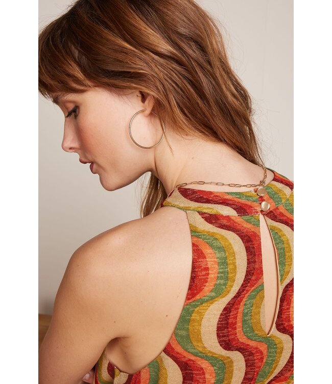 KING LOUIE King Louie Virna Midi Dress Jiggy 09462 Ribbon Red