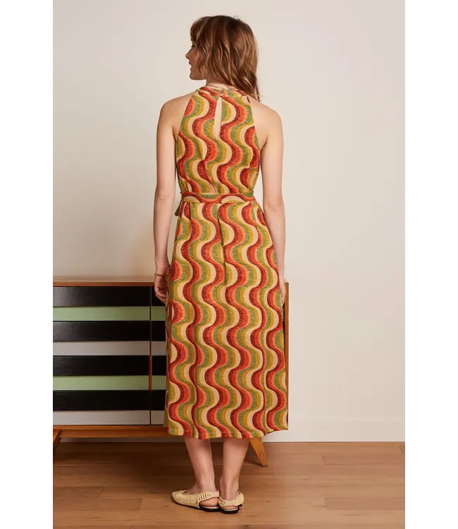 KING LOUIE King Louie Virna Midi Dress Jiggy 09462 Ribbon Red